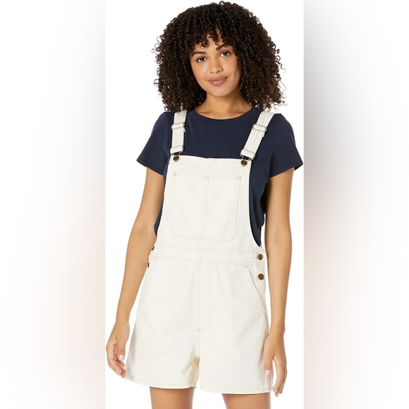 NWT Madewell Denim Corsica Short Overalls in Vintage Canvas Wash - Picture 5 of 9